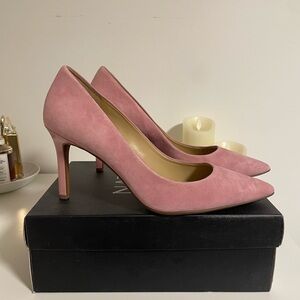 Elegant Pink Suede Heels
